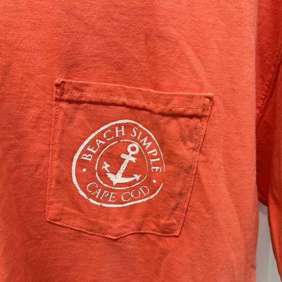 Cape Cod T Shirt Beach Huts Mens Large Orange Beach Simple - Picture 2 of 5